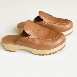 Sarah Chofakian BR 38 / US 9 Sarah leather clogs in cognac brown